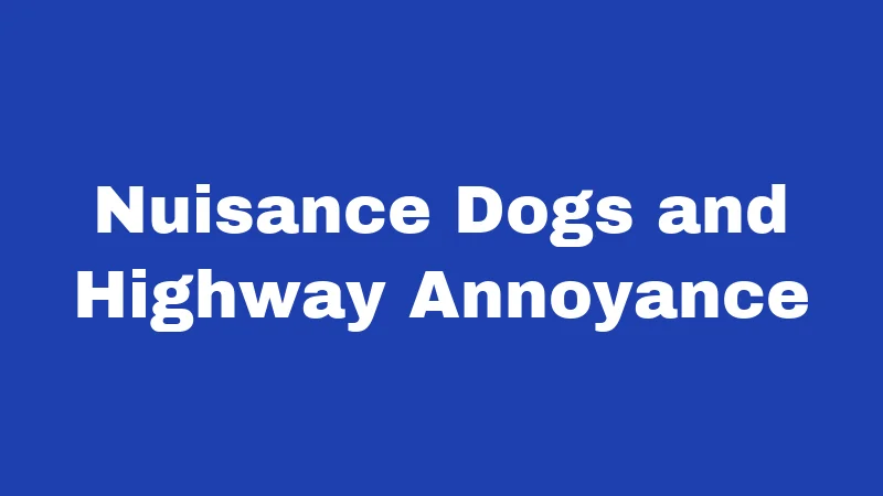 Nuisance Dogs and Highway Annoyance