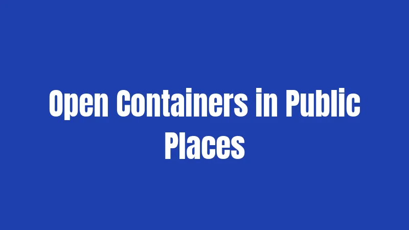Open Containers in Public Places