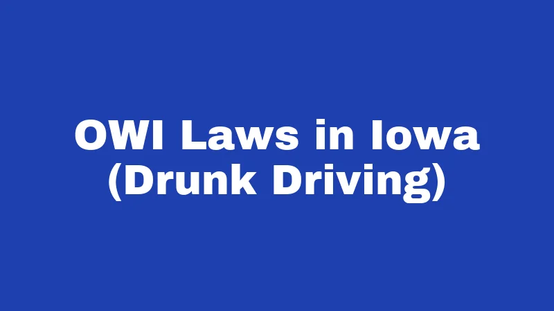 OWI Laws in Iowa (Drunk Driving)