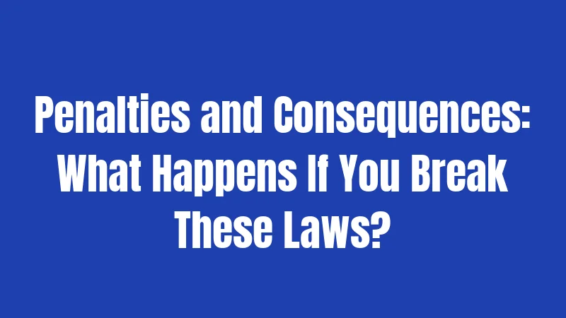 Penalties and Consequences: What Happens If You Break These Laws?