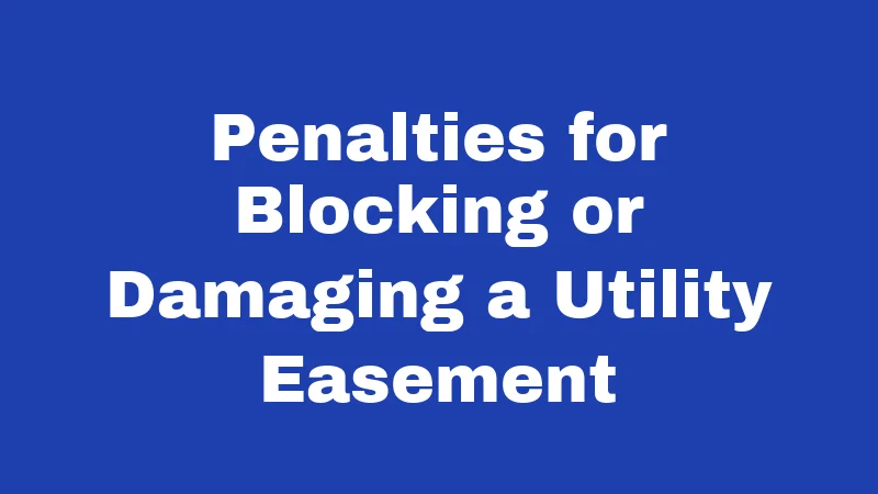 Penalties for Blocking or Damaging a Utility Easement