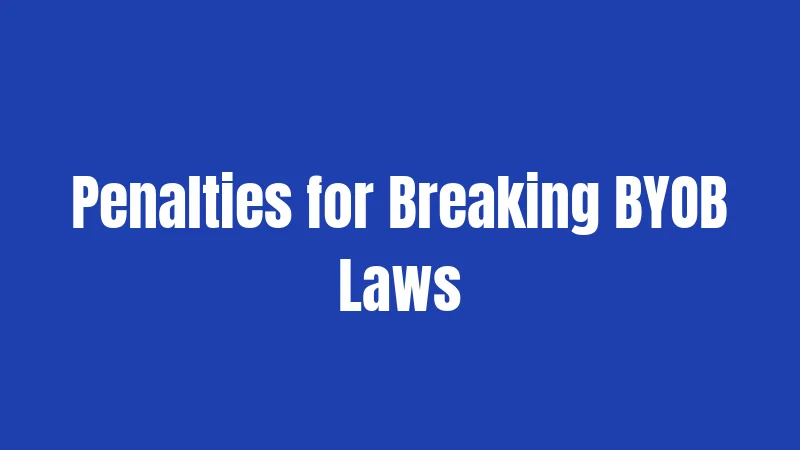 Penalties for Breaking BYOB Laws