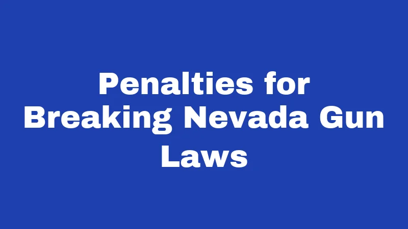 Penalties for Breaking Nevada Gun Laws