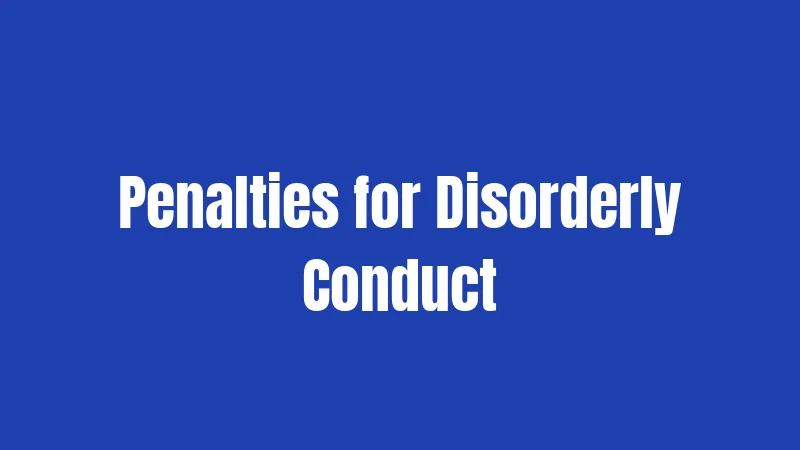 Penalties for Disorderly Conduct
