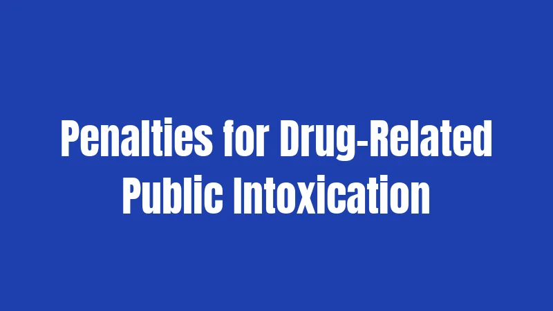 Penalties for Drug-Related Public Intoxication