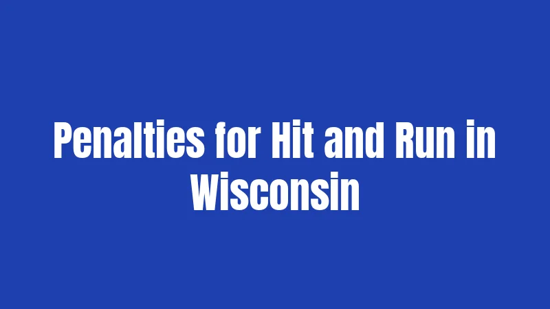 Penalties for Hit and Run in Wisconsin