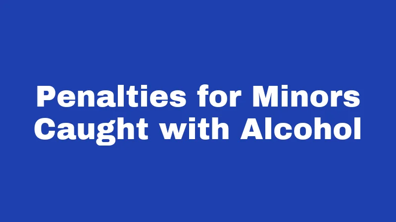 Penalties for Minors Caught with Alcohol