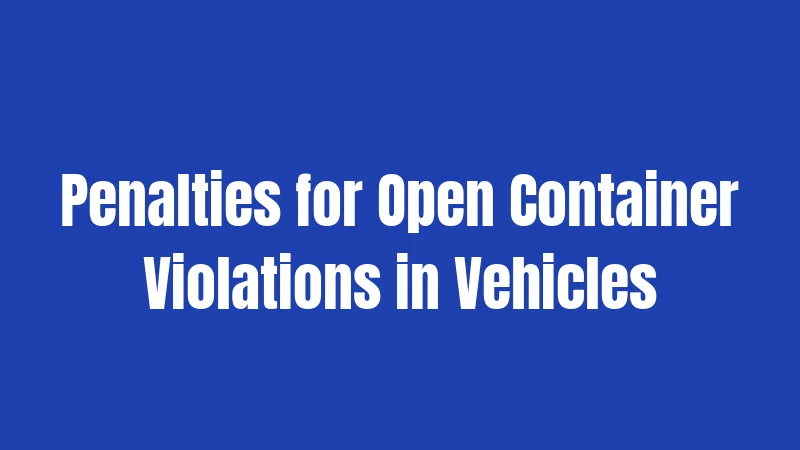 Penalties for Open Container Violations in Vehicles