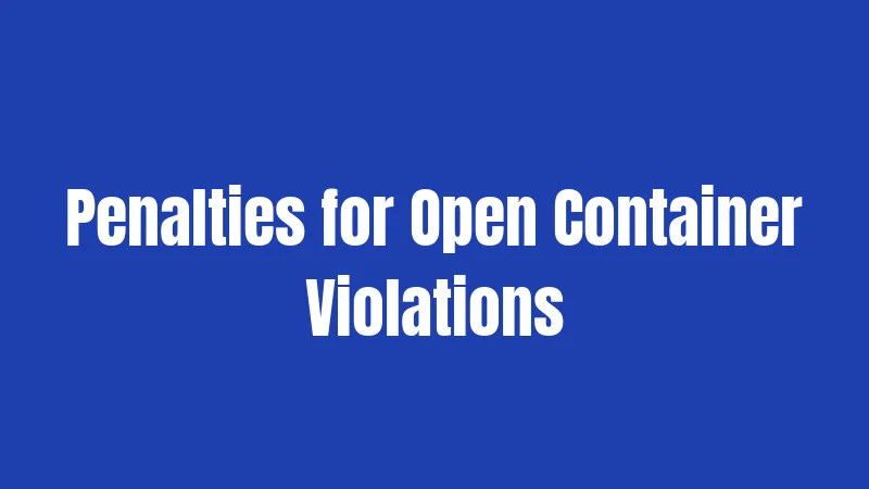 Penalties for Open Container Violations