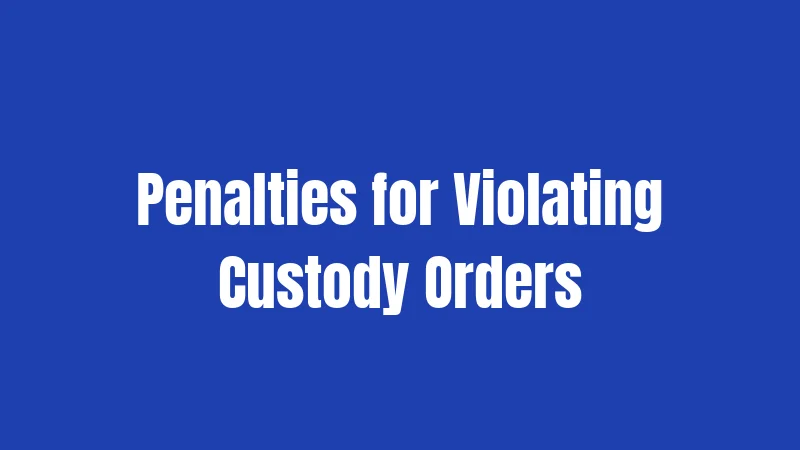 Penalties for Violating Custody Orders