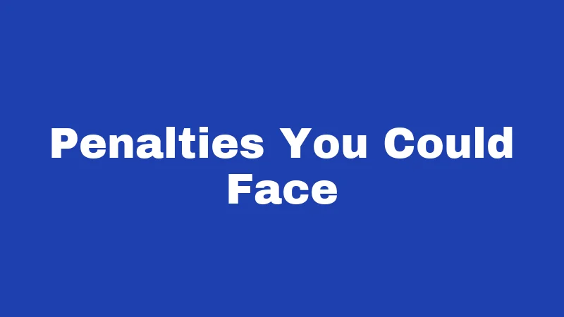 Penalties You Could Face