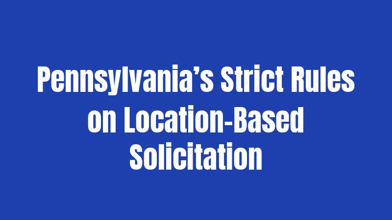 Pennsylvania’s Strict Rules on Location-Based Solicitation