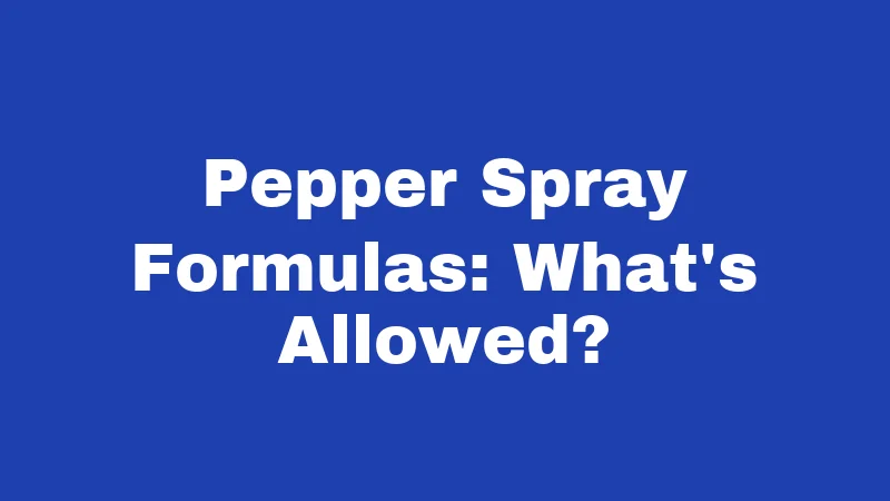 Pepper Spray Laws in Kentucky (2026): Your No-Fluff Carry Guide 3 Pepper Spray Formulas: What's Allowed?