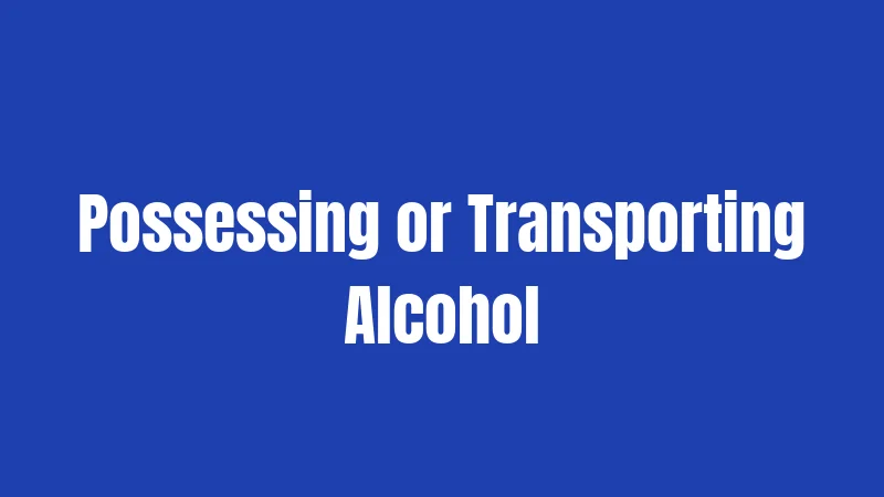 Possessing or Transporting Alcohol