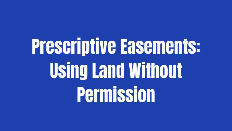 Prescriptive Easements: Using Land Without Permission