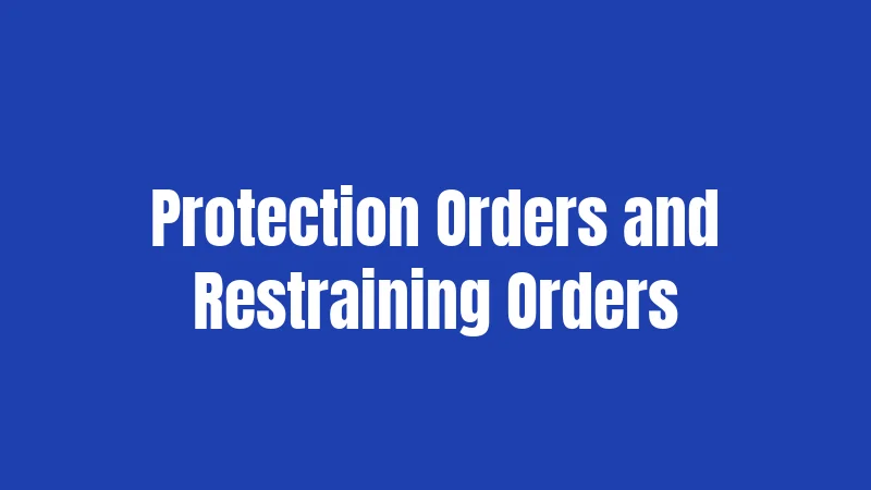 Protection Orders and Restraining Orders