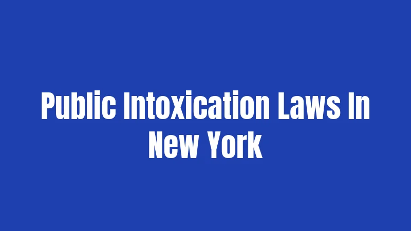 Public Intoxication Laws In New York