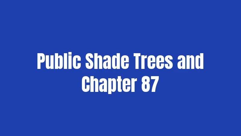 Public Shade Trees and Chapter 87