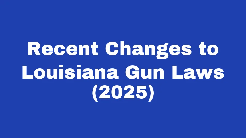 Recent Changes to Louisiana Gun Laws (2025)