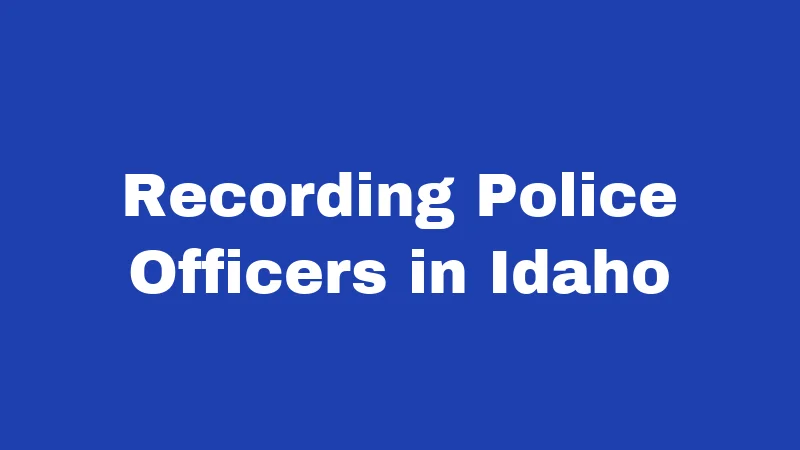 Recording Laws in Idaho (2026): The One-Party Rule Explained 2 Recording Police Officers in Idaho