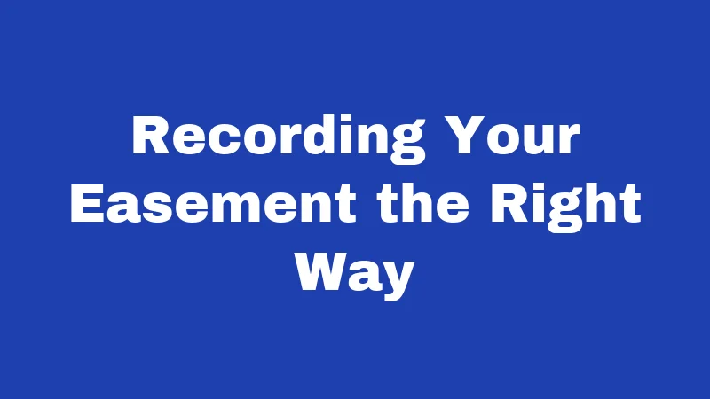 Recording Your Easement the Right Way
