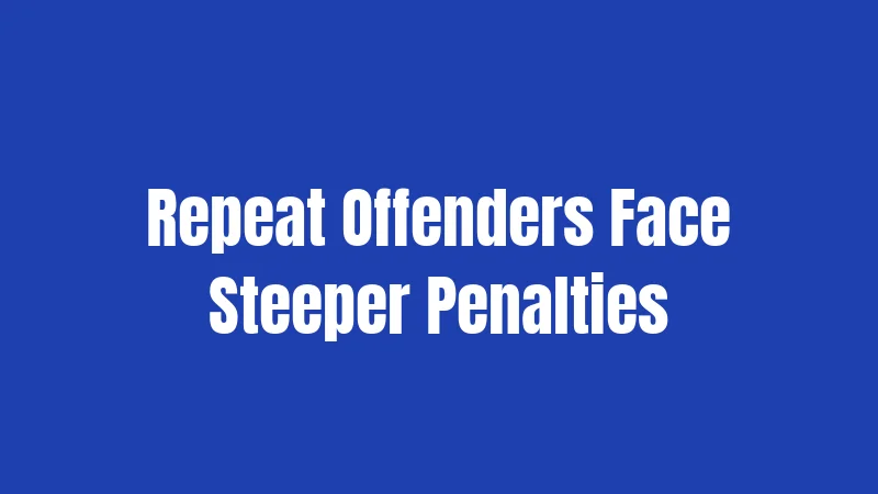 Repeat Offenders Face Steeper Penalties