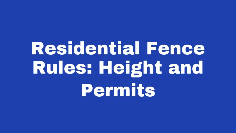 Fence Laws in Oklahoma (2026): Rules Every Property Owner Must Know 2 Residential Fence Rules: Height and Permits