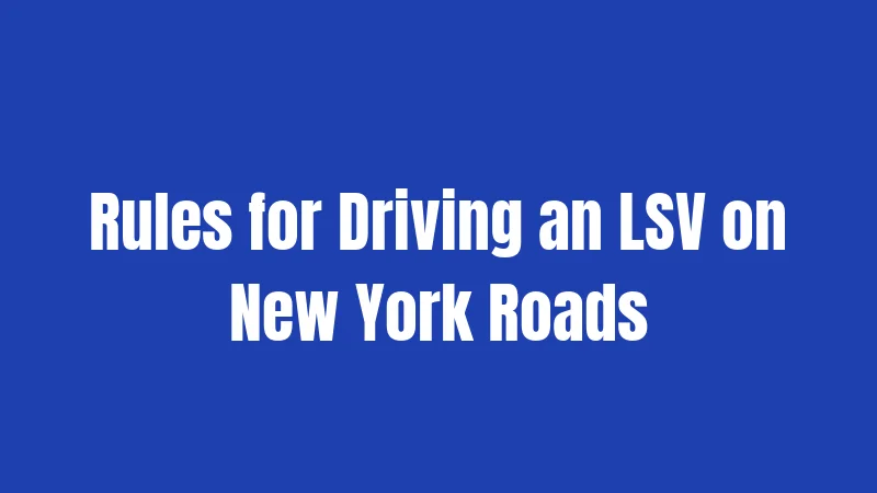 Rules for Driving an LSV on New York Roads