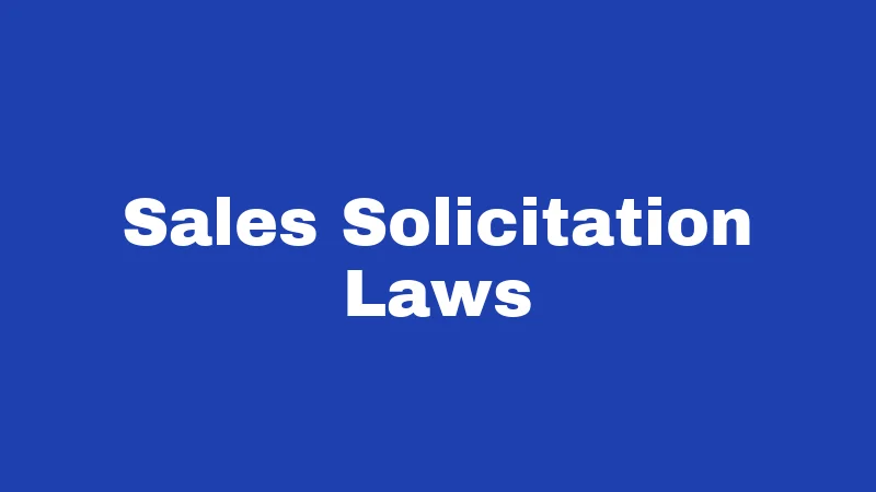 Sales Solicitation Laws