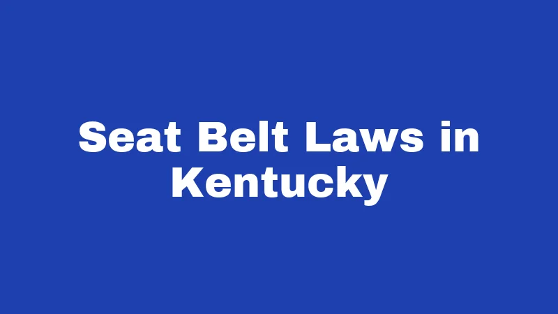Seat Belt Laws in Kentucky