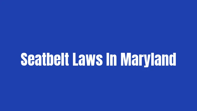 Seatbelt Laws In Maryland