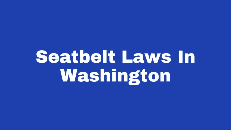 Seatbelt Laws in Washington (2026): Buckle Up or Pay Up 323 Seatbelt Laws In Washington