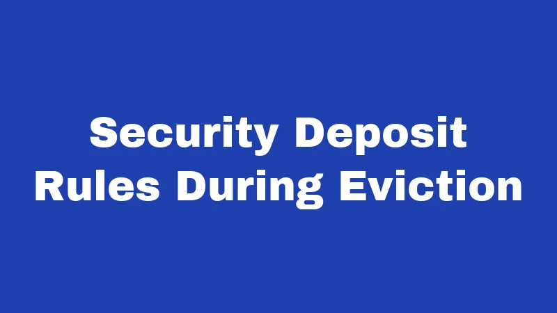 Security Deposit Rules During Eviction