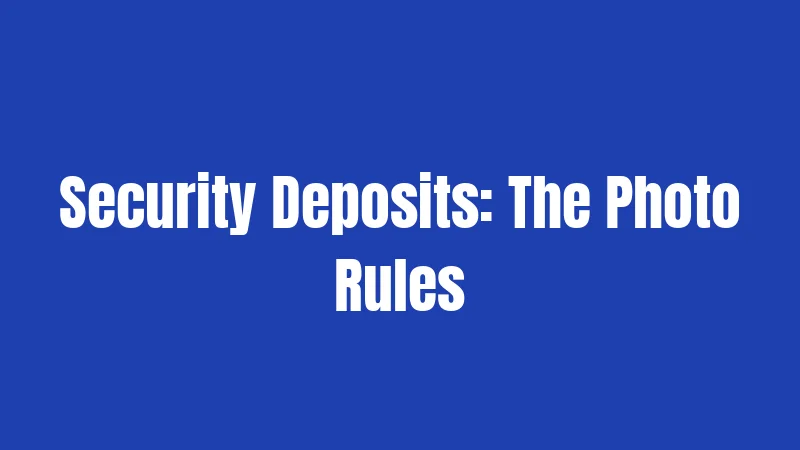 Security Deposits: The Photo Rules