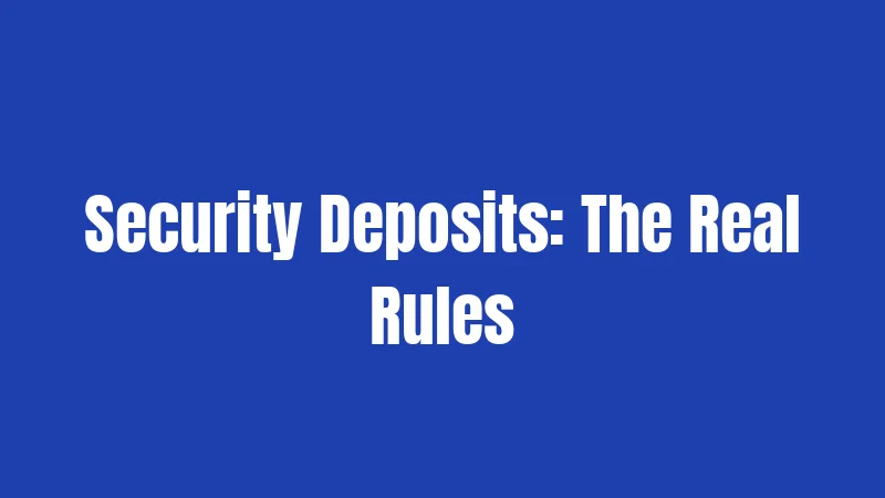 Security Deposits: The Real Rules