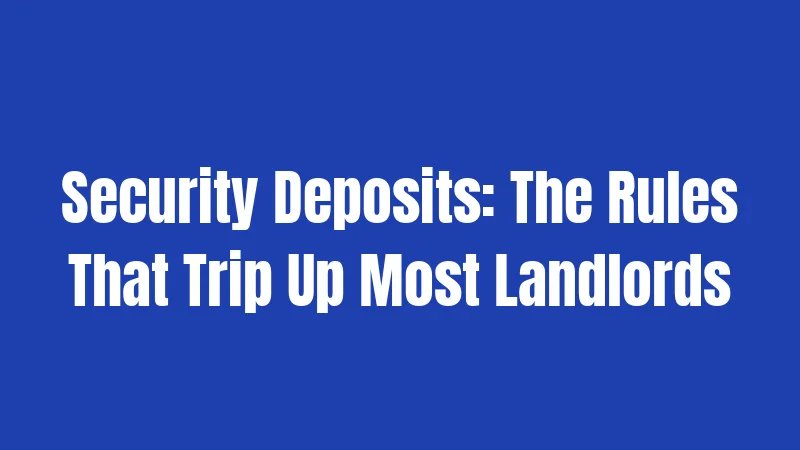 Security Deposits: The Rules That Trip Up Most Landlords
