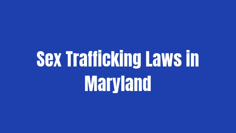 Sex Trafficking Laws in Maryland