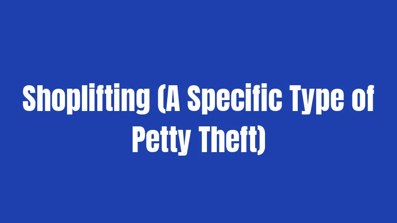 Shoplifting (A Specific Type of Petty Theft)