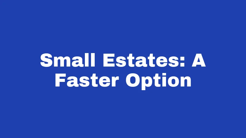 Small Estates: A Faster Option