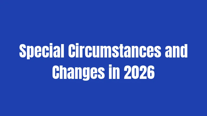 Special Circumstances and Changes in 2026