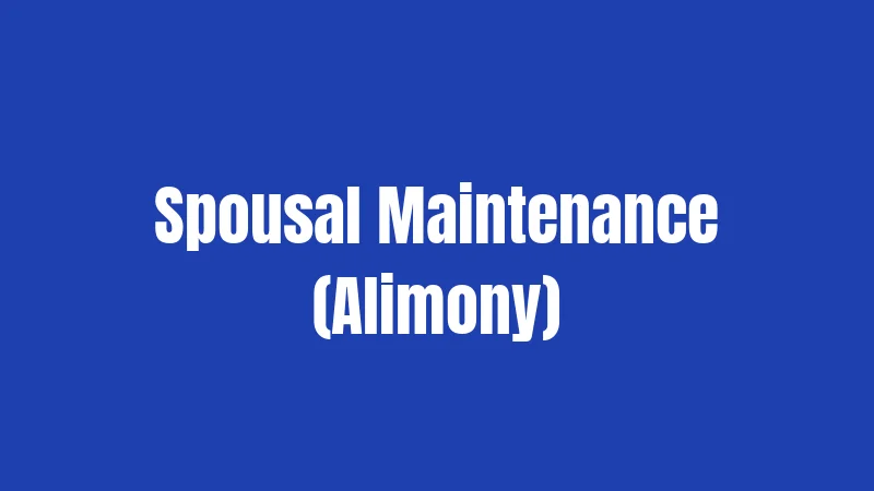 Spousal Maintenance (Alimony)