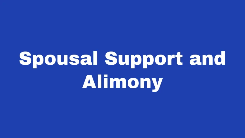 Spousal Support and Alimony