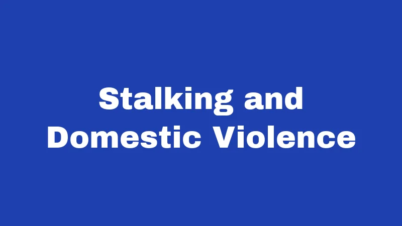Stalking and Domestic Violence