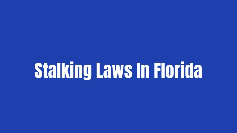 Stalking Laws In Florida