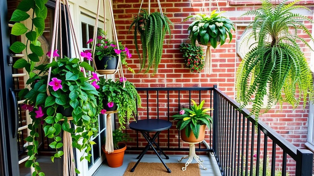 suspended floral display baskets