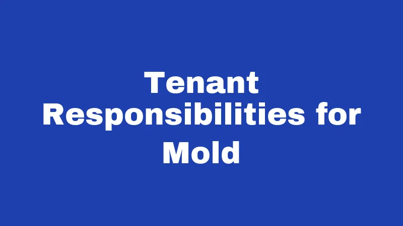 Tenant Responsibilities for Mold