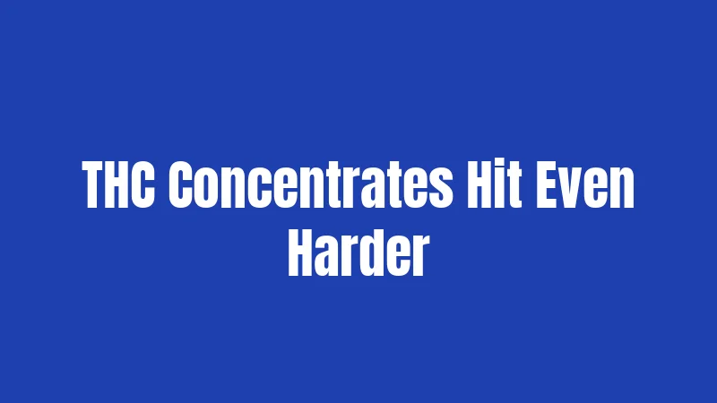 THC Concentrates Hit Even Harder