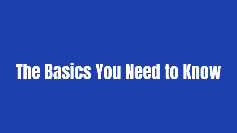 The Basics You Need to Know