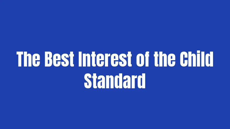 The Best Interest of the Child Standard
