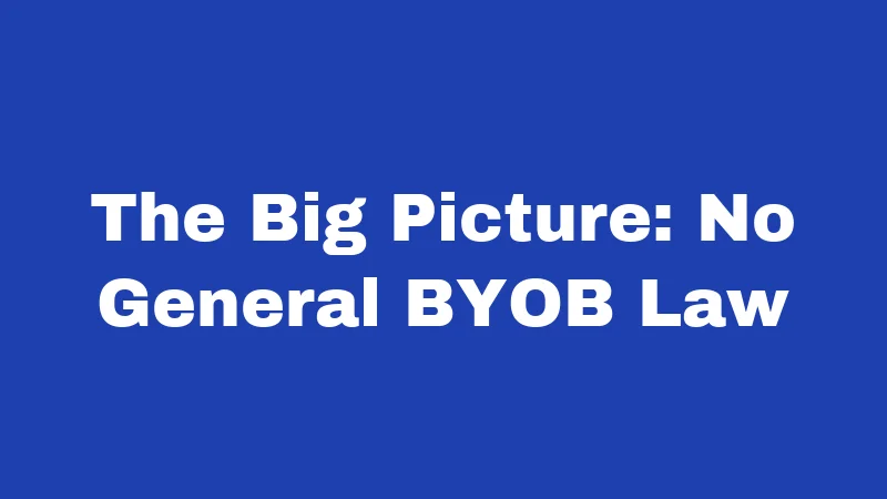 The Big Picture: No General BYOB Law